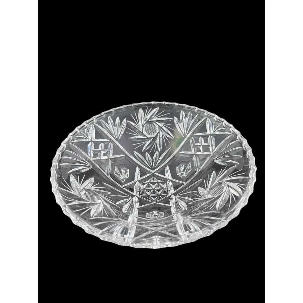 Anchor Hocking Prescut Clear Footed Candy Nut‎ Dish EAPC 8 3/4